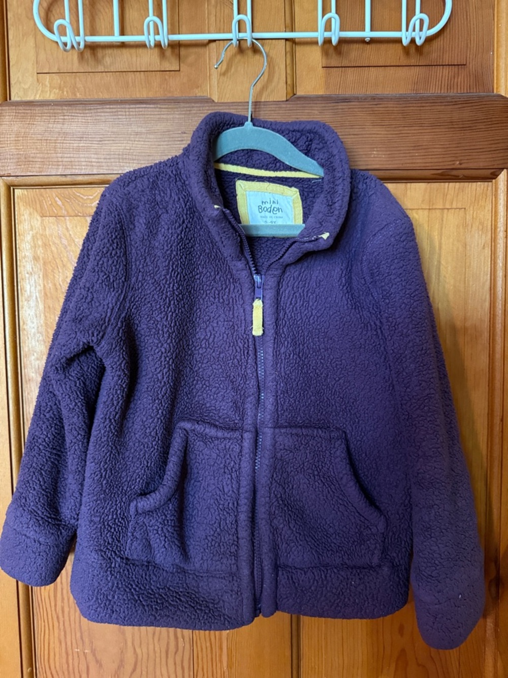 Mini Boden Deep Purple Sherpa Puffer Jacket